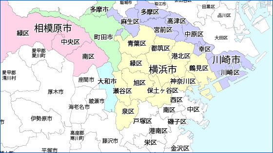 神奈川・東京の訪問エリア地図
